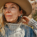 Serpent Ear Cuff in Iron Maiden Turquoise - Golden Road Crafted