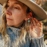 Serpent Ear Cuff in Iron Maiden Turquoise - Golden Road Crafted