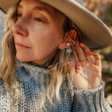 Serpent Ear Cuff in Iron Maiden Turquoise - Golden Road Crafted