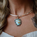 She's Too Cool Collar in Kingman Turquoise - Golden Road Crafted