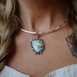 She's Too Cool Collar in Kingman Turquoise - Golden Road Crafted