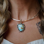 She's Too Cool Collar in Kingman Turquoise - Golden Road Crafted