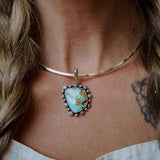 She's Too Cool Collar in Kingman Turquoise - Golden Road Crafted