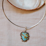 She's Too Cool Collar in Kingman Turquoise - Golden Road Crafted