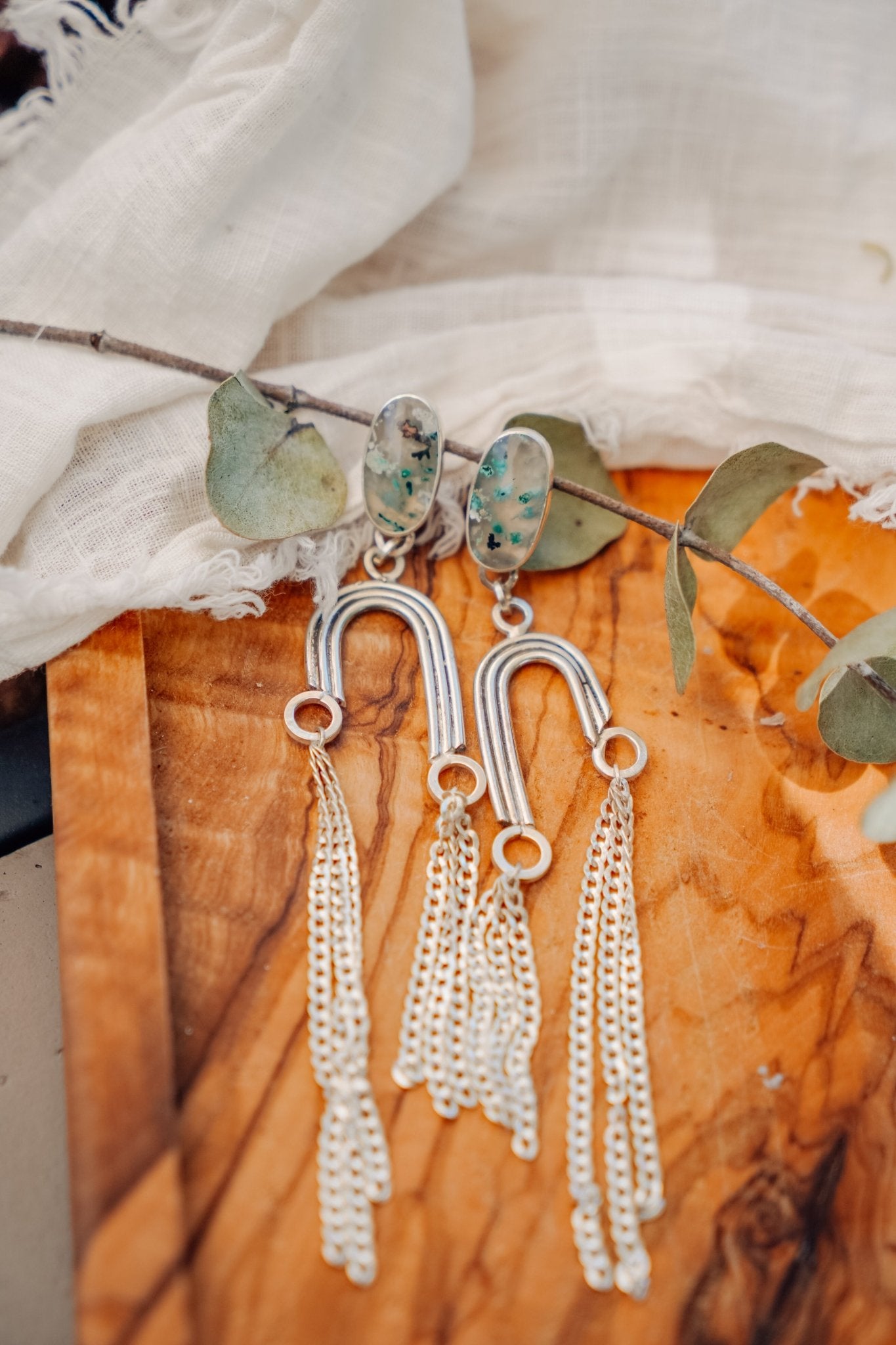 Shoulder Dusters in Confetti Chrysacola - Golden Road Crafted