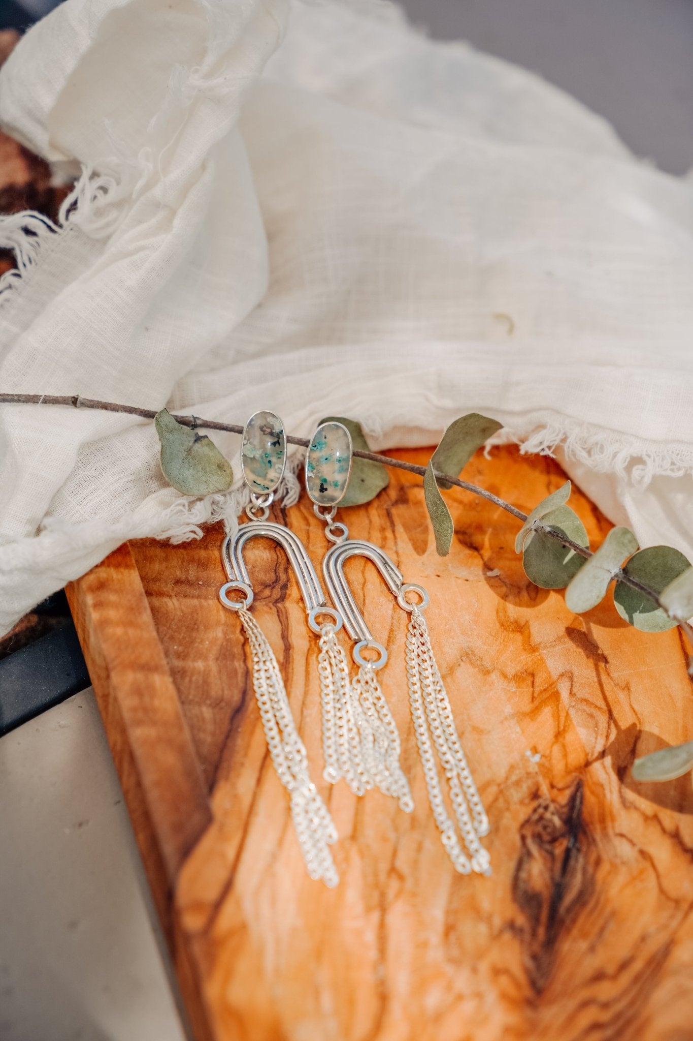 Shoulder Dusters in Confetti Chrysacola - Golden Road Crafted