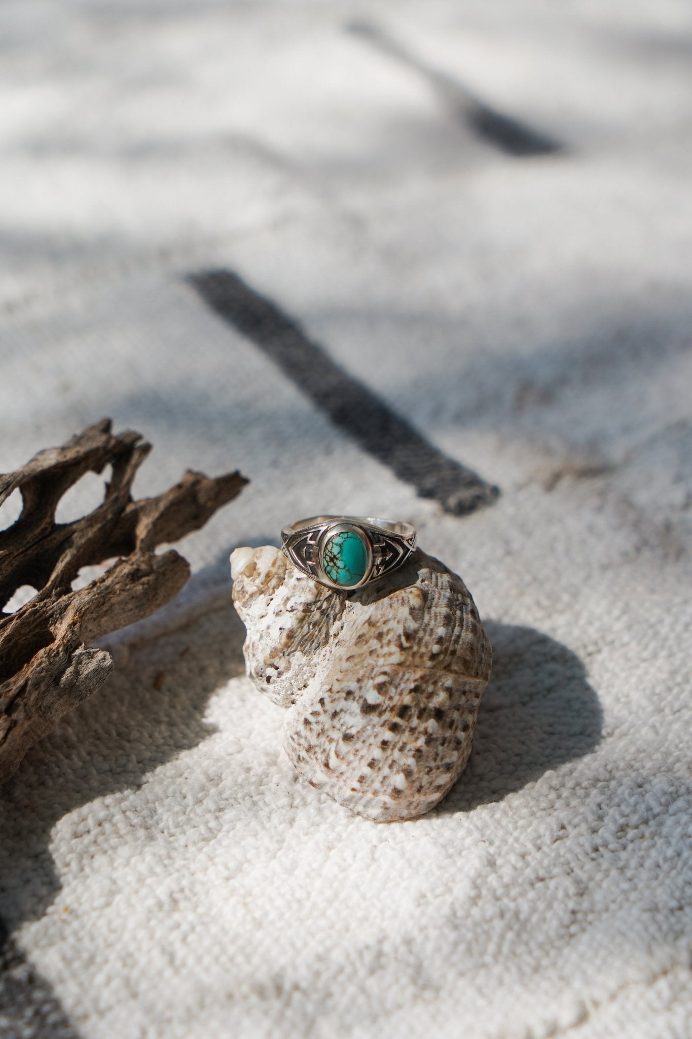 Signet Ring in Hubei Turquoise - Golden Road Crafted