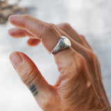 Signet Ring in Sterling Silver (Choose your size) - Golden Road Crafted