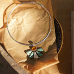 Sonoran Flower Collar in No. 8 Turquoise, White Buffalo, & Amber - Golden Road Crafted