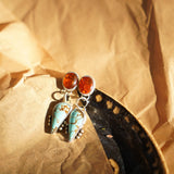 Sonoran Flower Earrings in No. 8 Turquoise & Amber - Golden Road Crafted
