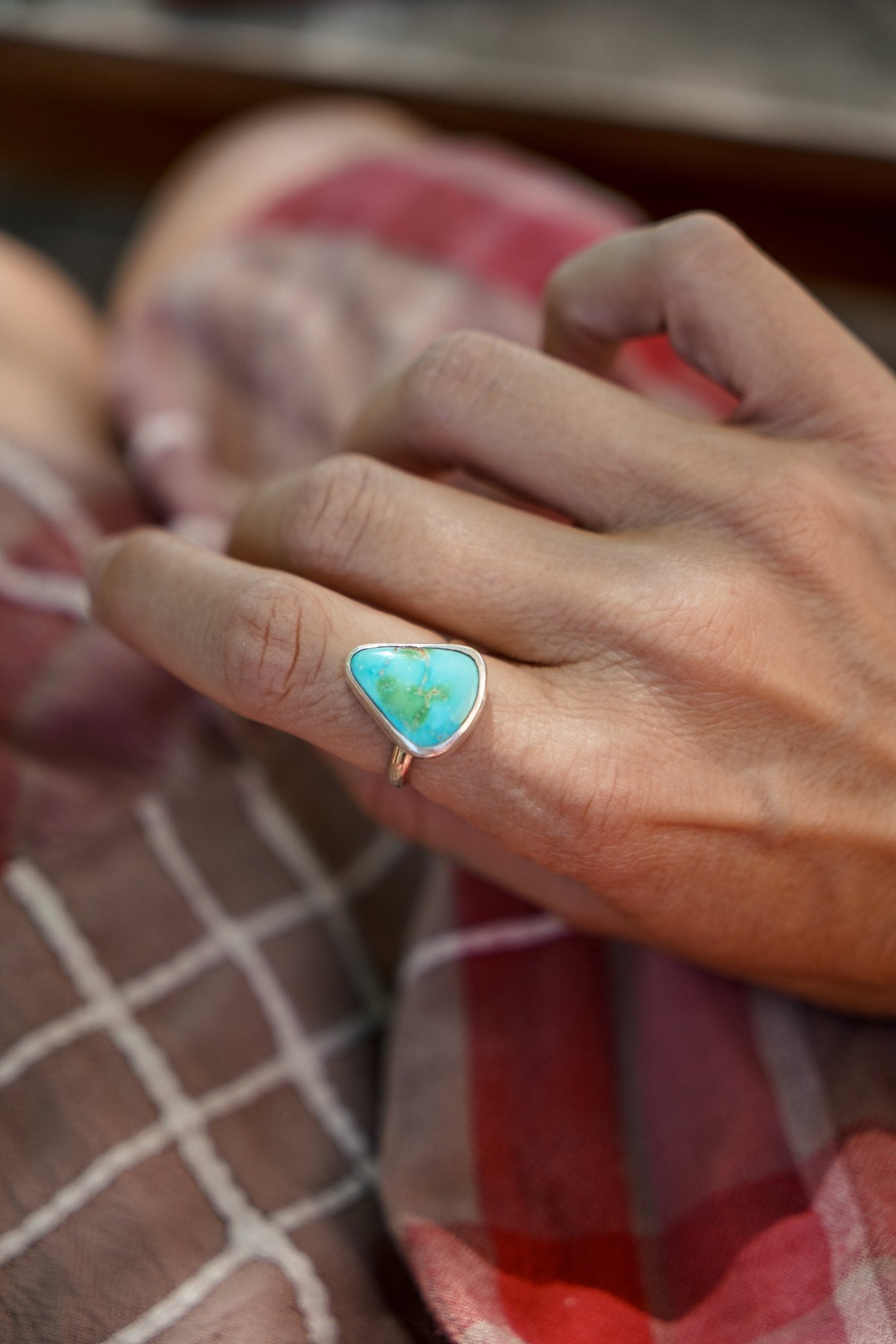 Sonoran Mountain Turquoise Ring (Size 6.5) - Golden Road Crafted