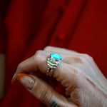 Sonoran Mountain Turquoise Ring (Size 8.25) *DISCOUNTED* - Golden Road Crafted