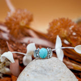 Sonoran Mountain Turquoise Ring (Size 8.25) *DISCOUNTED* - Golden Road Crafted