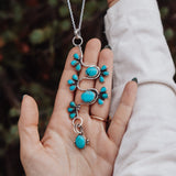 Sonoran Snake Statement Necklace in Egyptian & Kingman Turquoise - Golden Road Crafted