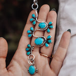 Sonoran Snake Statement Necklace in Egyptian & Kingman Turquoise - Golden Road Crafted