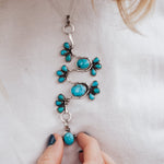 Sonoran Snake Statement Necklace in Egyptian & Kingman Turquoise - Golden Road Crafted