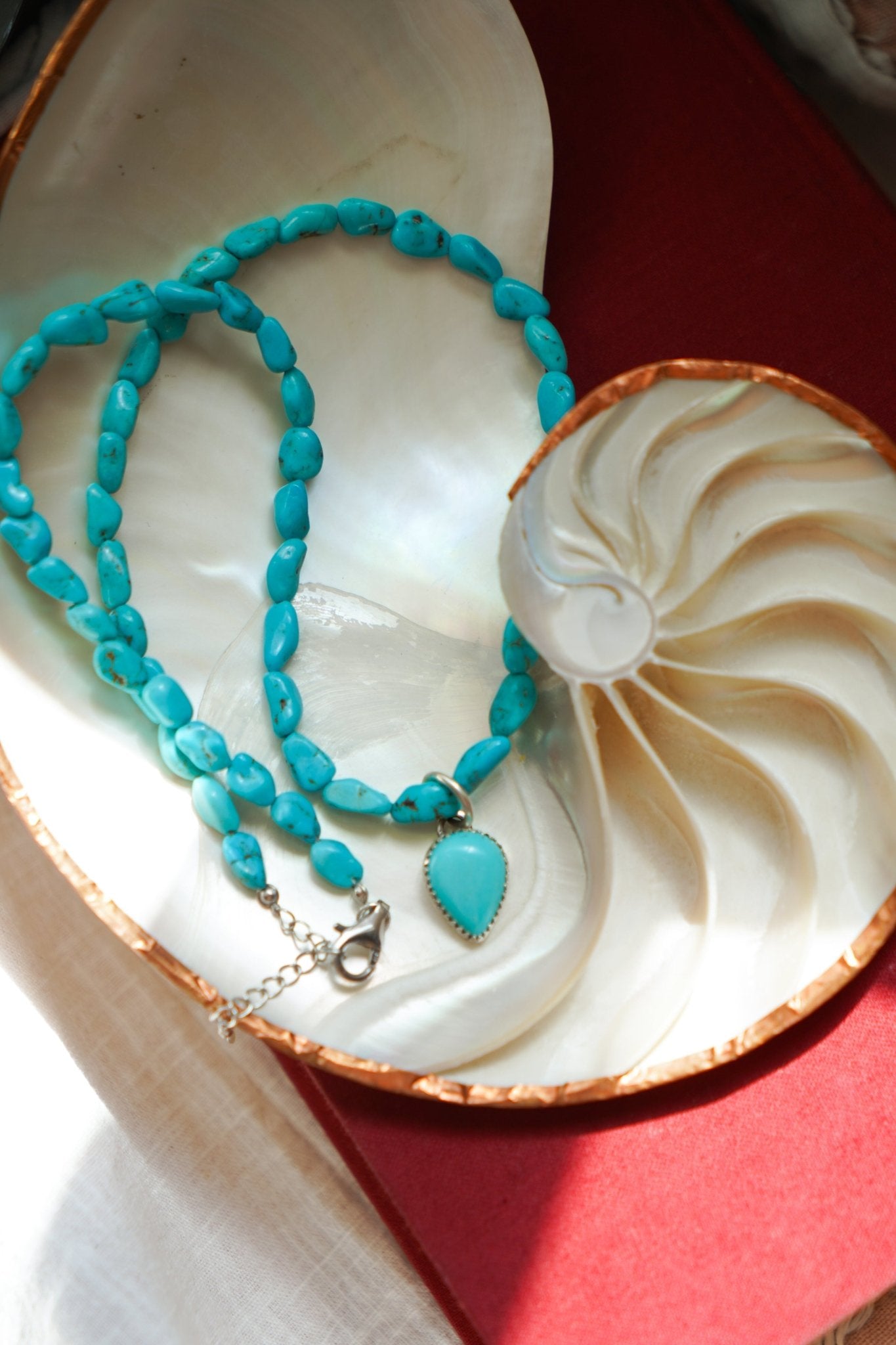 Southwest Dream Necklace in Campitos Turquoise - Golden Road Crafted