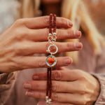 Spiny Oyster Heart Necklace w/ Red Jasper - Golden Road Crafted