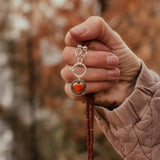 Spiny Oyster Heart Necklace w/ Red Jasper - Golden Road Crafted