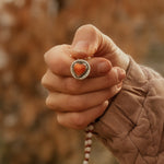Spiny Oyster Heart Necklace w/ Red Jasper & Agate Beads - Golden Road Crafted