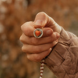 Spiny Oyster Heart Necklace w/ Red Jasper & Agate Beads - Golden Road Crafted