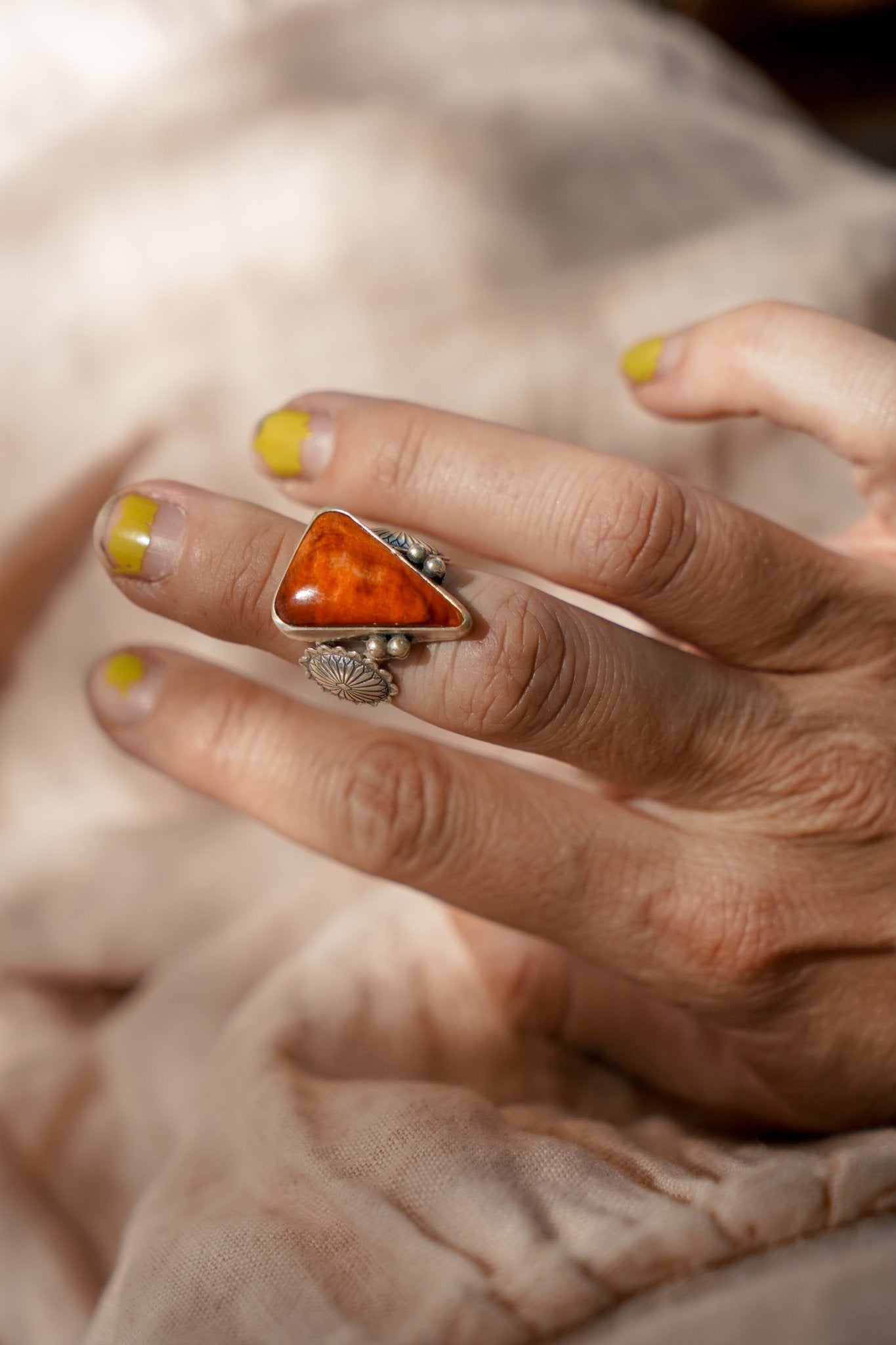 Spiny Oyster Ring (Size 5.25) - Golden Road Crafted