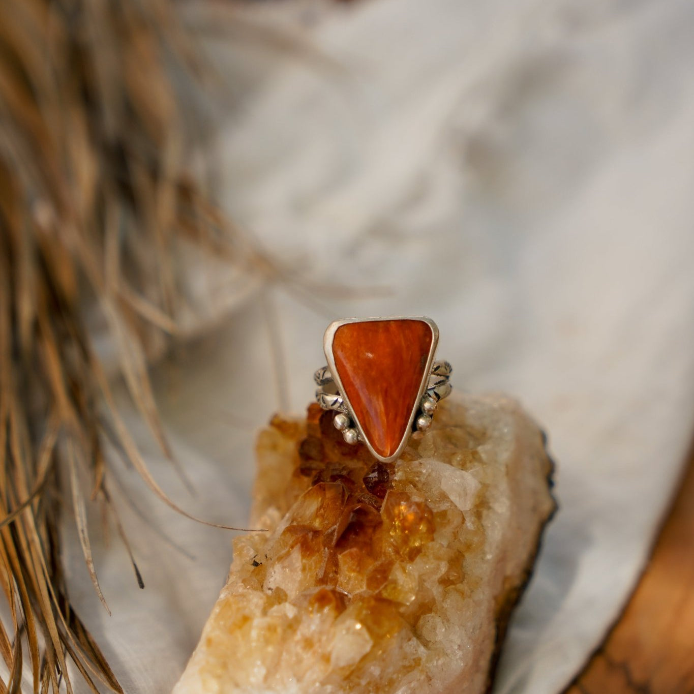 Spiny Oyster Ring (Size 7) - Golden Road Crafted