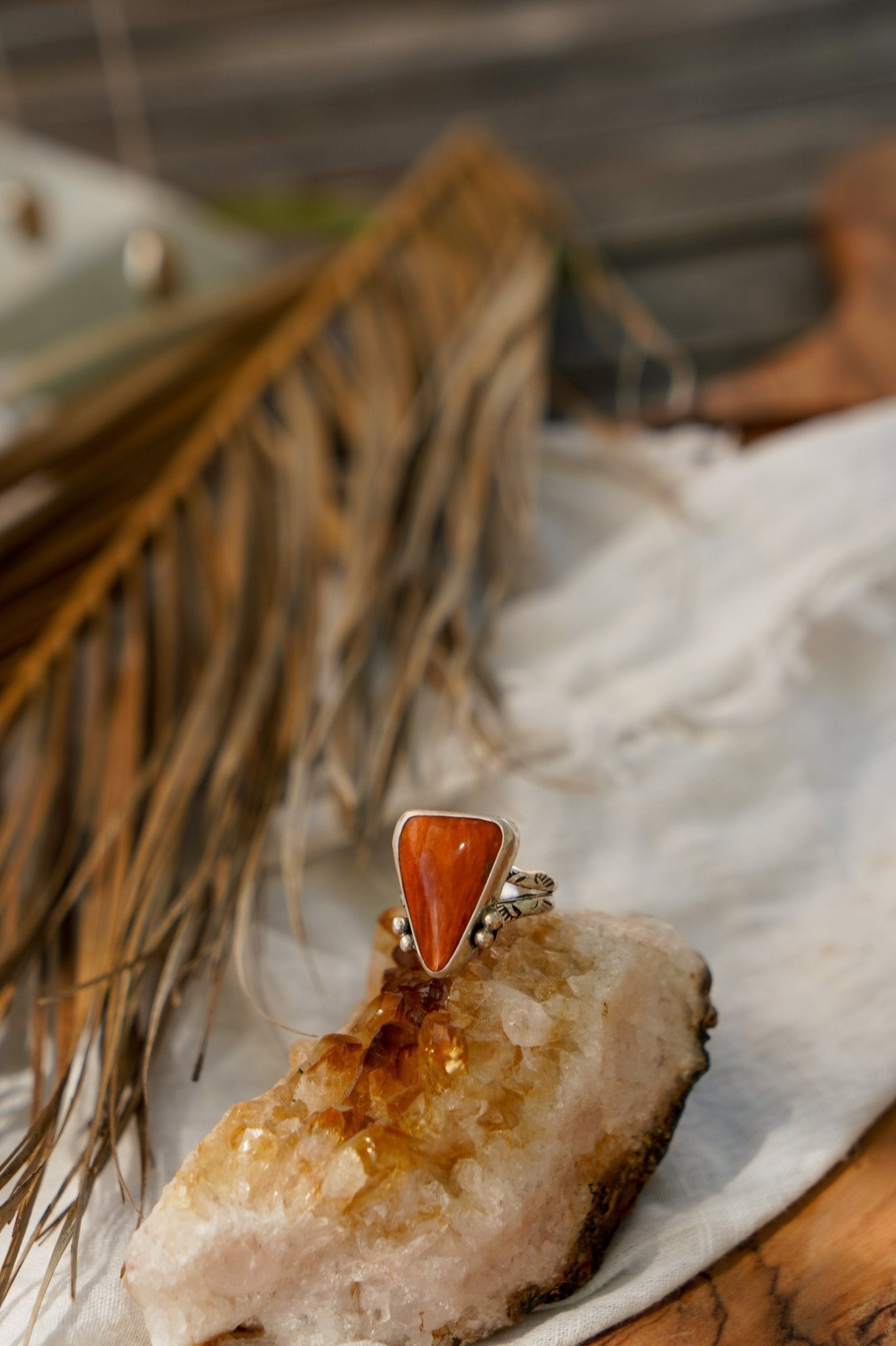 Spiny Oyster Ring (Size 7) - Golden Road Crafted