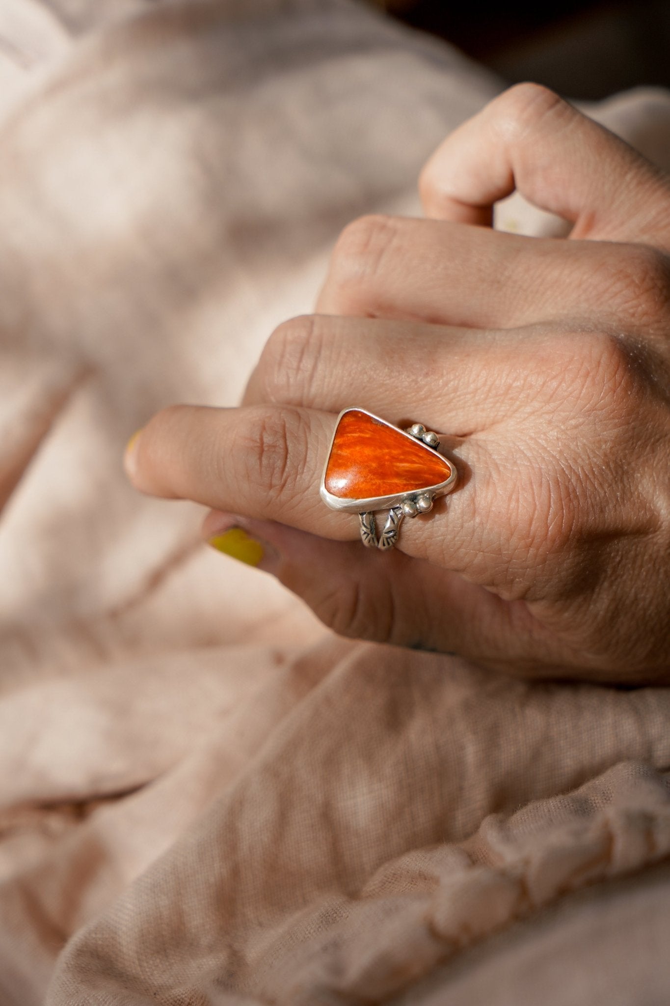 Spiny Oyster Ring (Size 7) - Golden Road Crafted