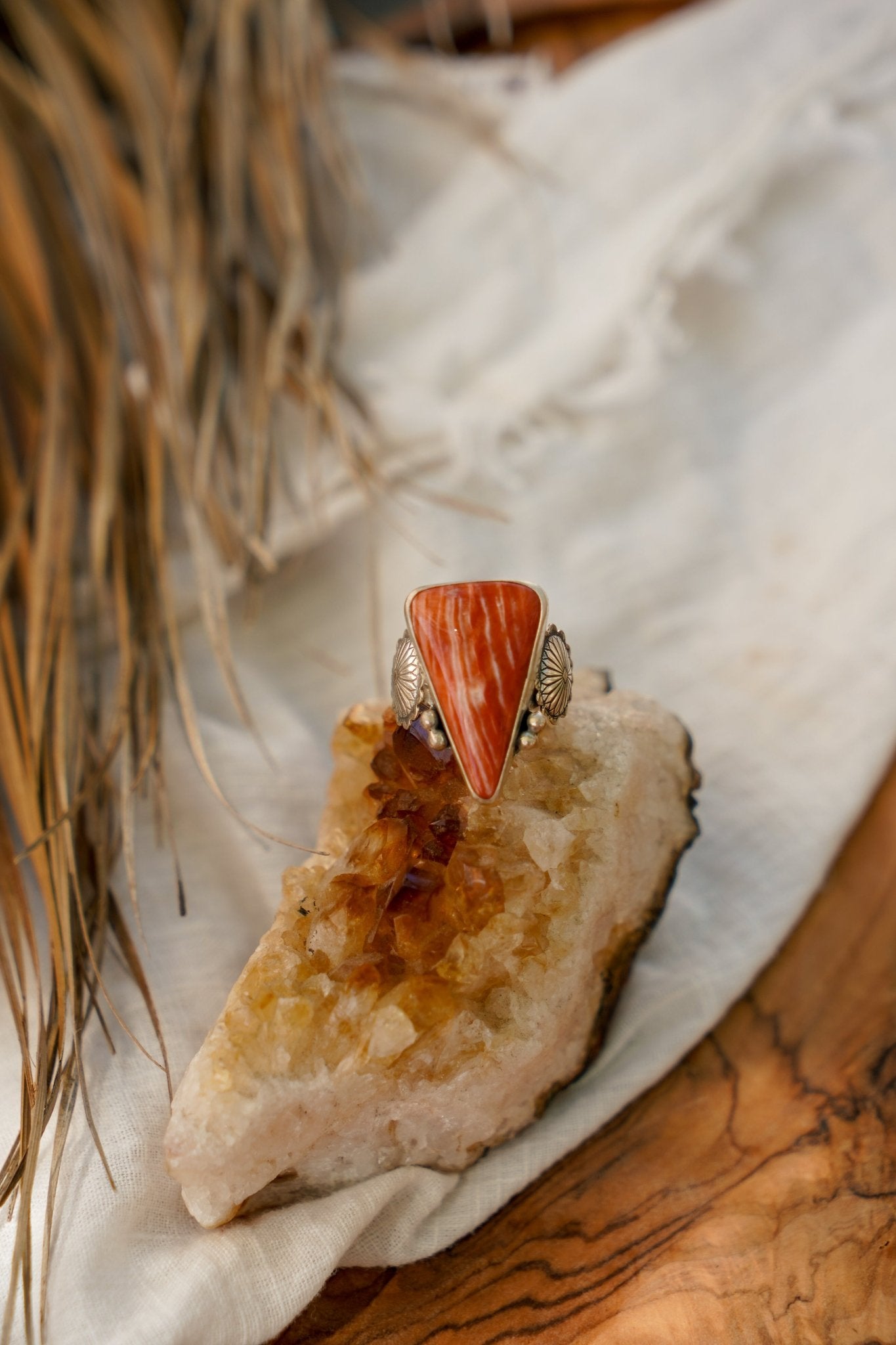 Spiny Oyster Ring (Size 7.5) - Golden Road Crafted