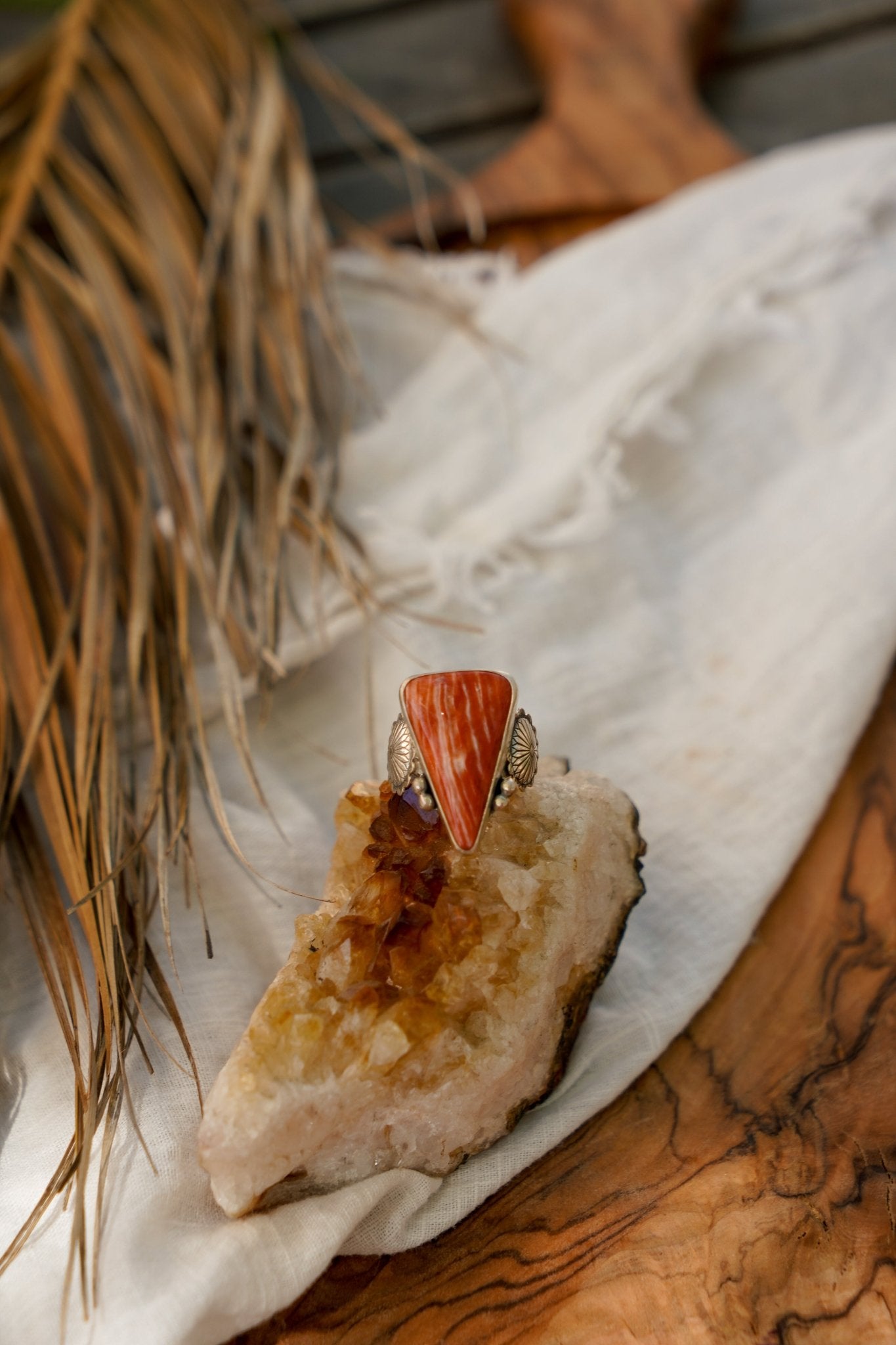 Spiny Oyster Ring (Size 7.5) - Golden Road Crafted