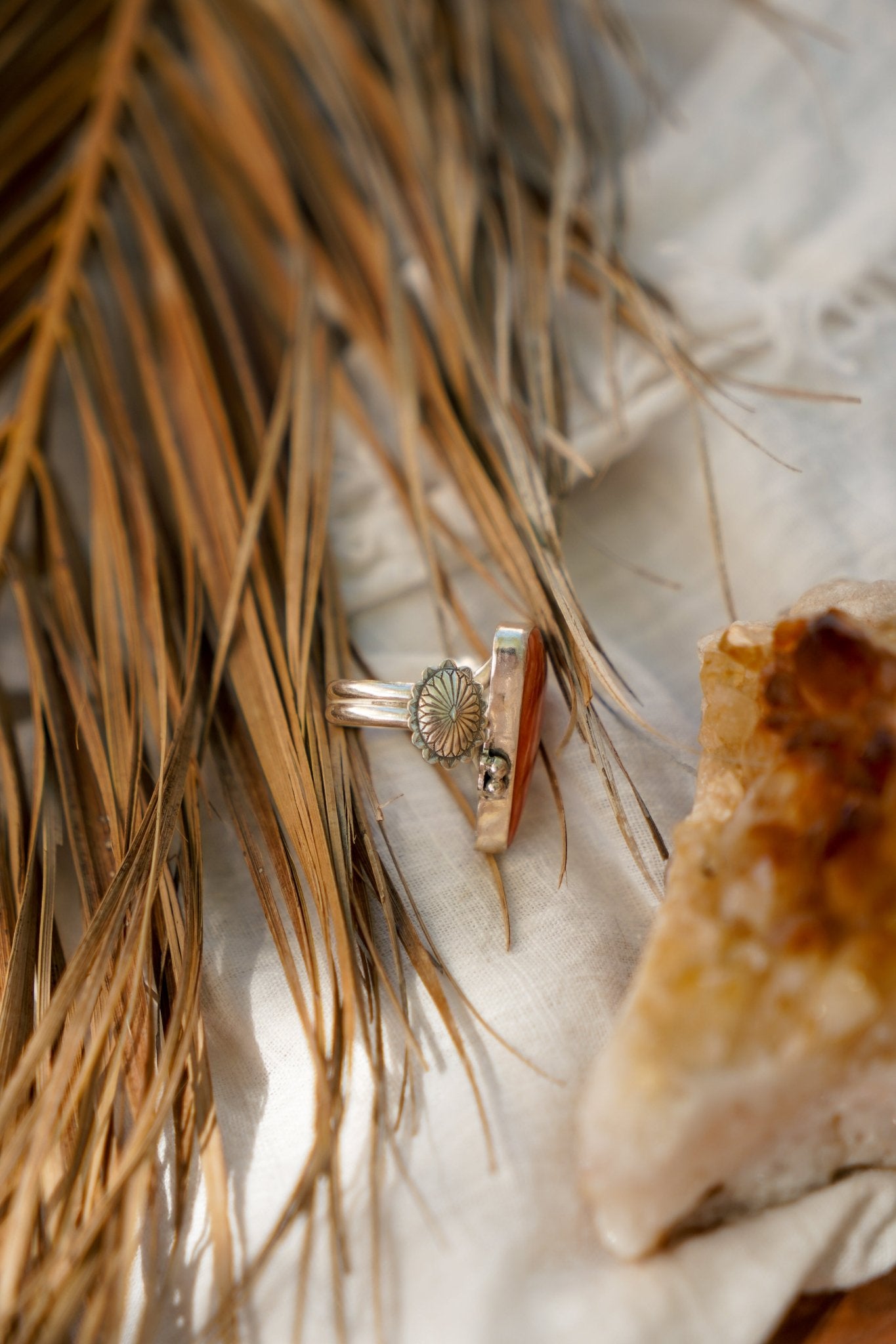 Spiny Oyster Ring (Size 7.5) - Golden Road Crafted
