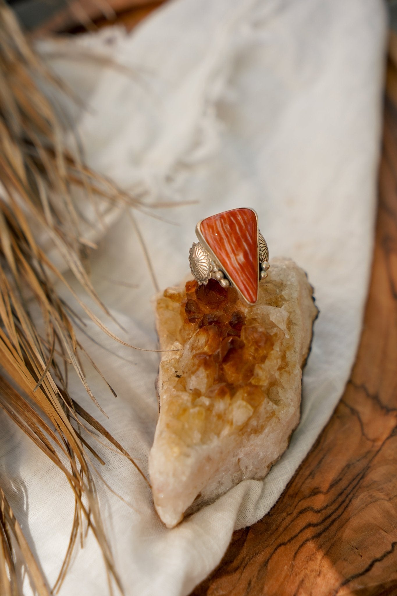 Spiny Oyster Ring (Size 7.5) - Golden Road Crafted