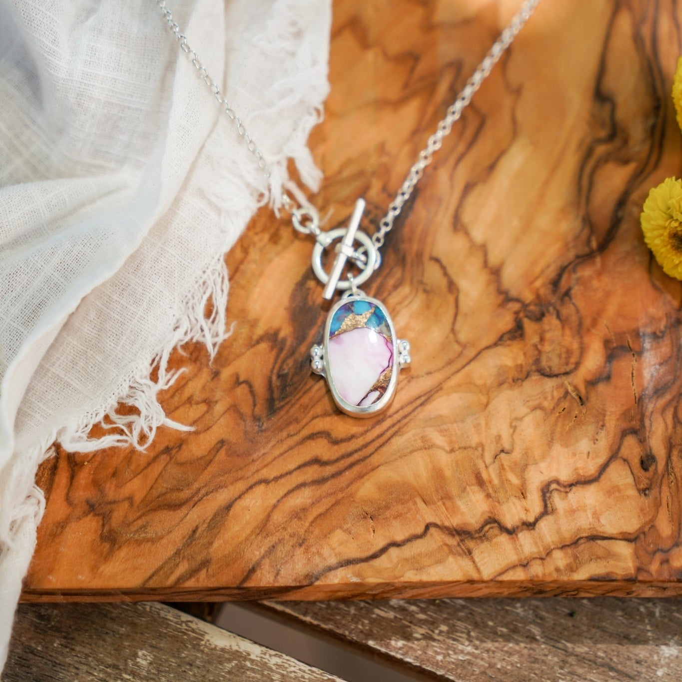 Spiny Oyster Toggle Necklace - Golden Road Crafted