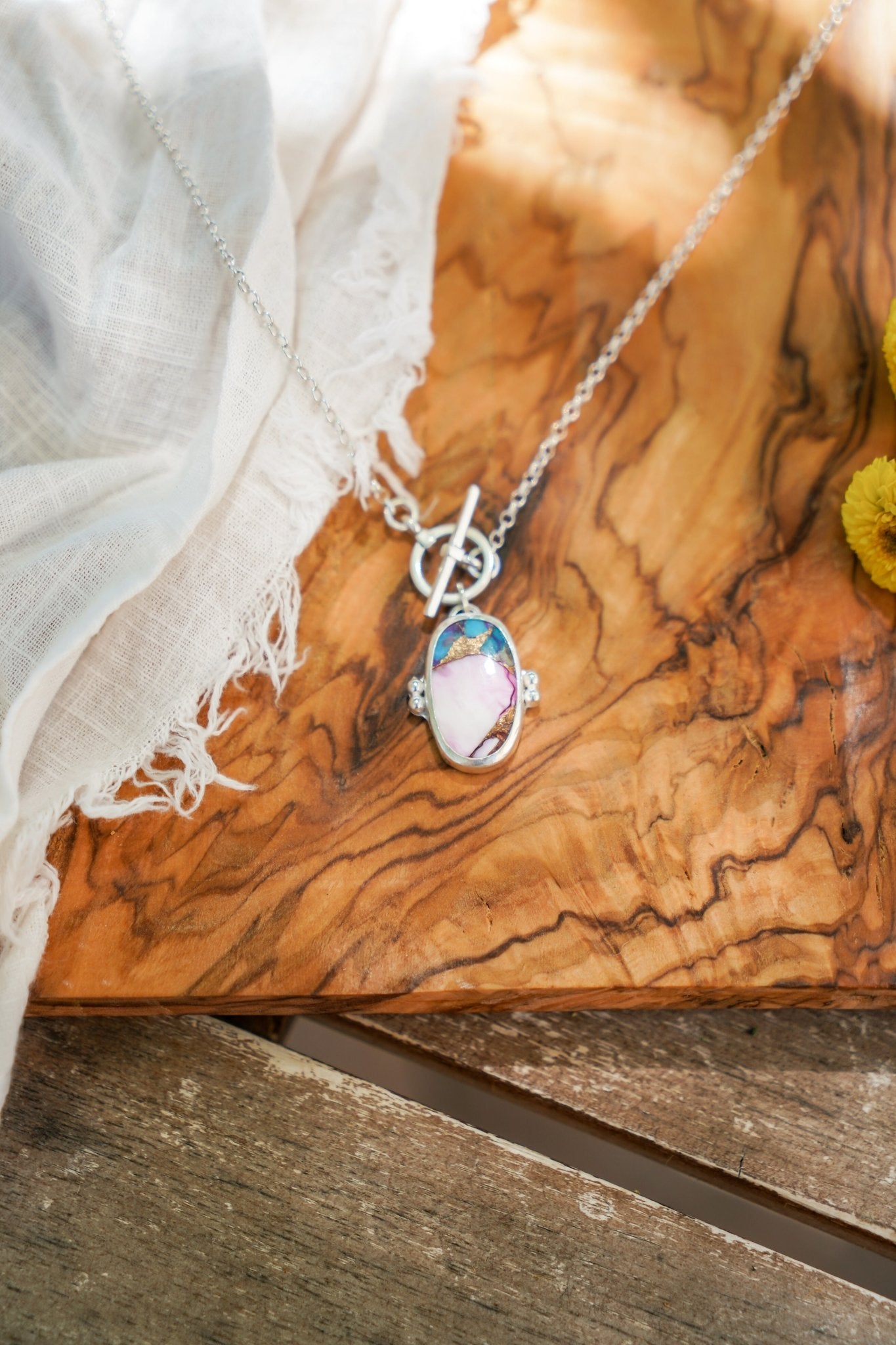 Spiny Oyster Toggle Necklace - Golden Road Crafted