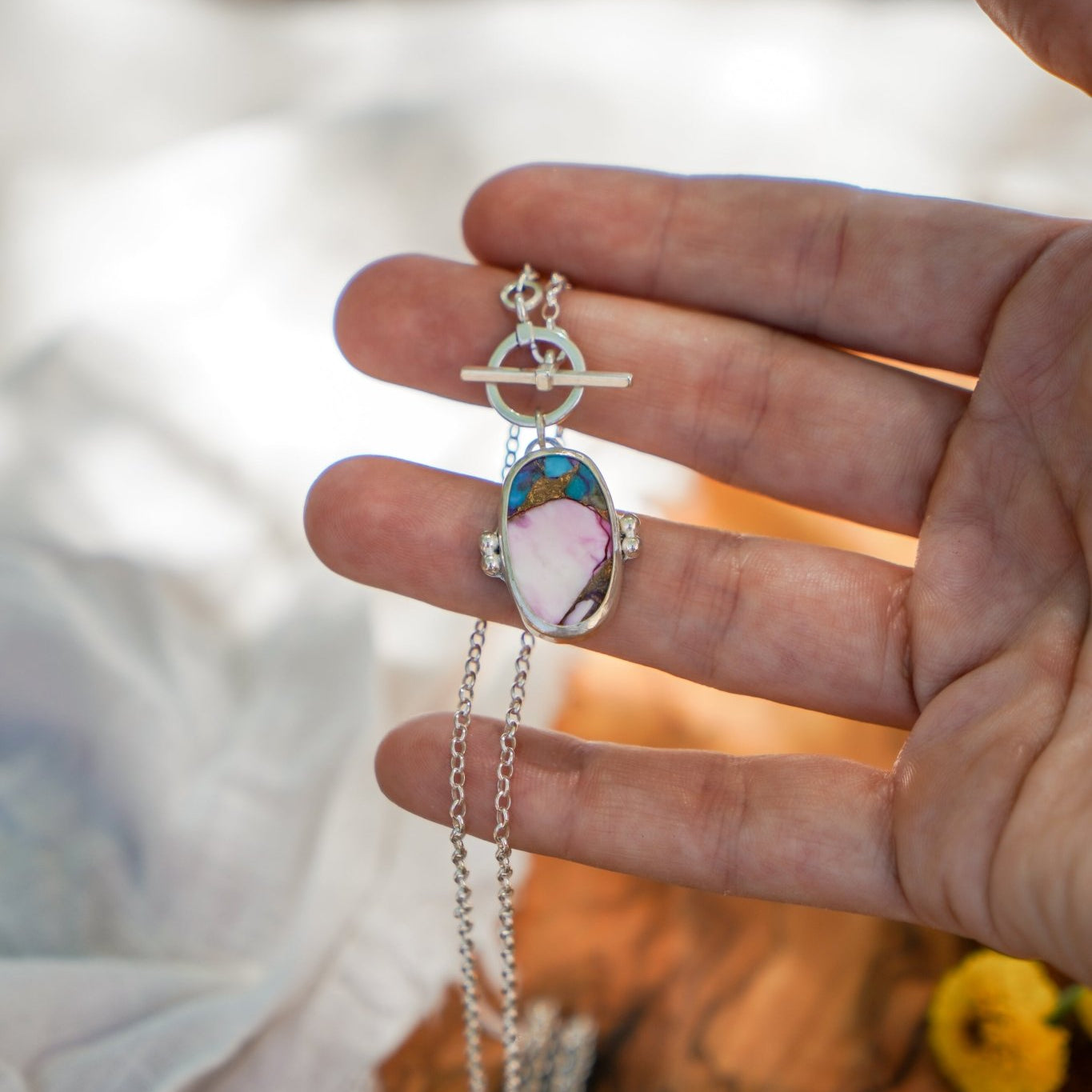 Spiny Oyster Toggle Necklace - Golden Road Crafted