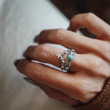 Stacker Ring Set in Hubei + Lone Mountain Turquoise (Size 7) - Golden Road Crafted