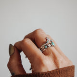 Stacker Ring Set in Hubei + Lone Mountain Turquoise (Size 7) - Golden Road Crafted