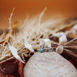 Stacker Ring Set in Hubei + Lone Mountain Turquoise (Size 7) - Golden Road Crafted