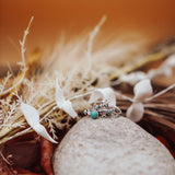 Stacker Ring Set in Hubei + Lone Mountain Turquoise (Size 7) - Golden Road Crafted
