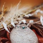 Stacker Ring Set in Hubei + Lone Mountain Turquoise (Size 7) - Golden Road Crafted