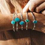 Stacking Cuff in Emerald Valley Turquoise - Golden Road Crafted