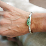 Stacking Cuff in Hubei Turquoise - Golden Road Crafted