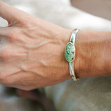 Stacking Cuff in Hubei Turquoise - Golden Road Crafted