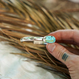Stacking Cuff in Hubei Turquoise - Golden Road Crafted
