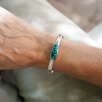 Stacking Cuff in Hubei Turquoise - Golden Road Crafted