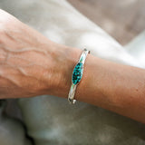 Stacking Cuff in Hubei Turquoise - Golden Road Crafted