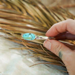 Stacking Cuff in Hubei Turquoise - Golden Road Crafted