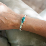 Stacking Cuff in Hubei Turquoise - Golden Road Crafted