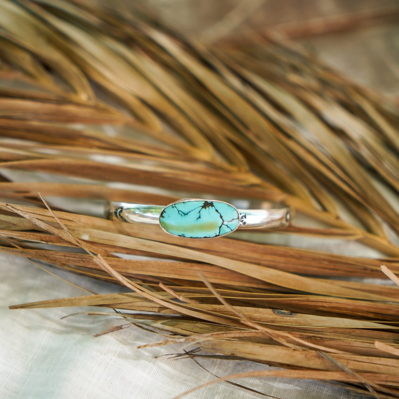 Stacking Cuff in Hubei Turquoise - Golden Road Crafted